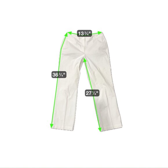 Talbots Petites Womens White Straight-Leg Cotton Blend Pants Size 6P Minimalist - Picture 6 of 8